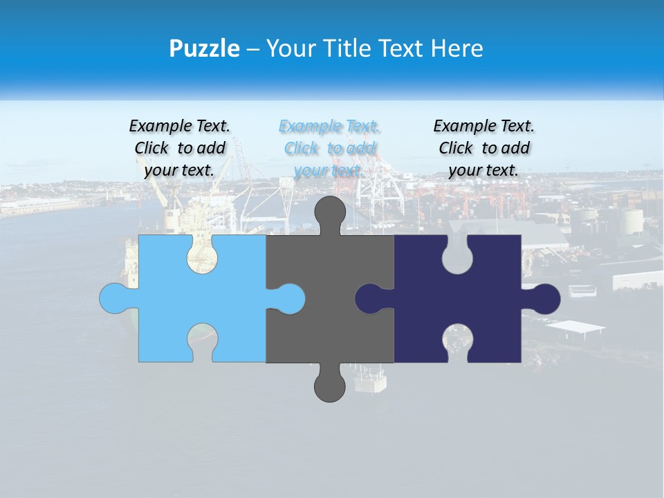 A Large Ship Is Docked In A Harbor PowerPoint Template