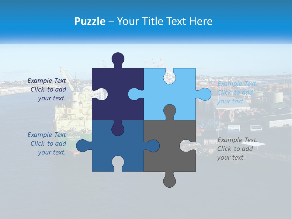 A Large Ship Is Docked In A Harbor PowerPoint Template