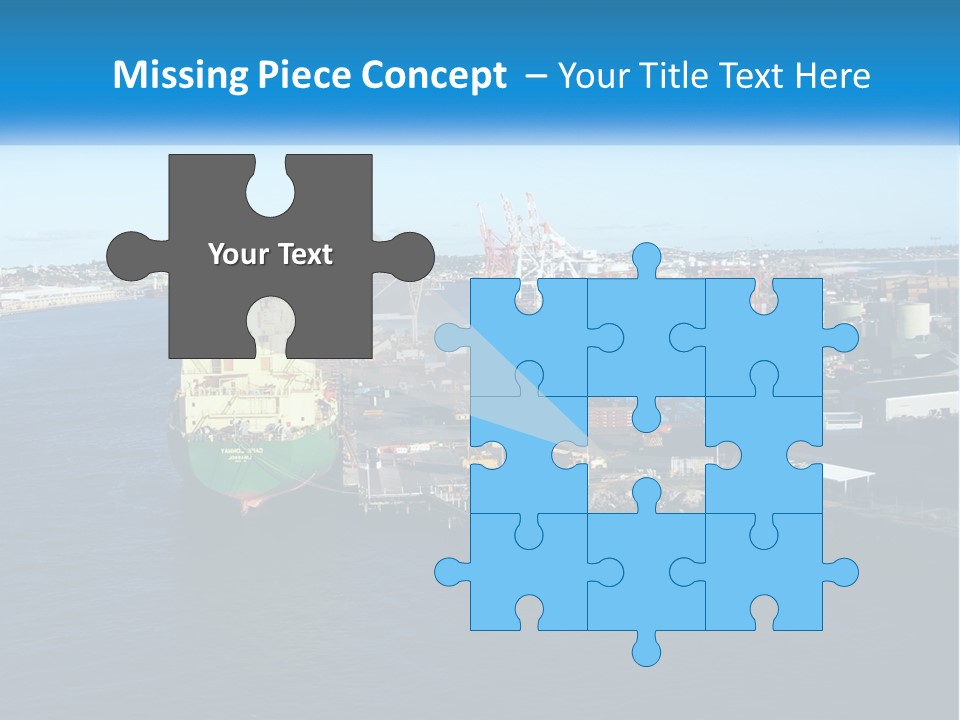 A Large Ship Is Docked In A Harbor PowerPoint Template