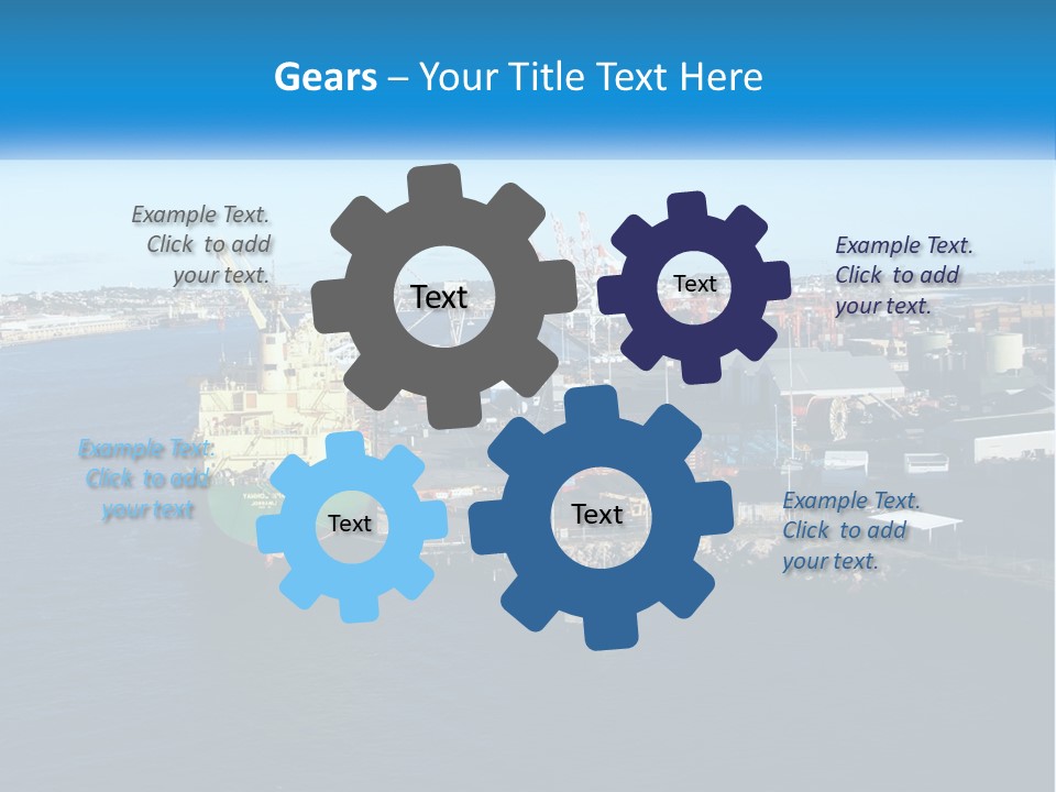 A Large Ship Is Docked In A Harbor PowerPoint Template