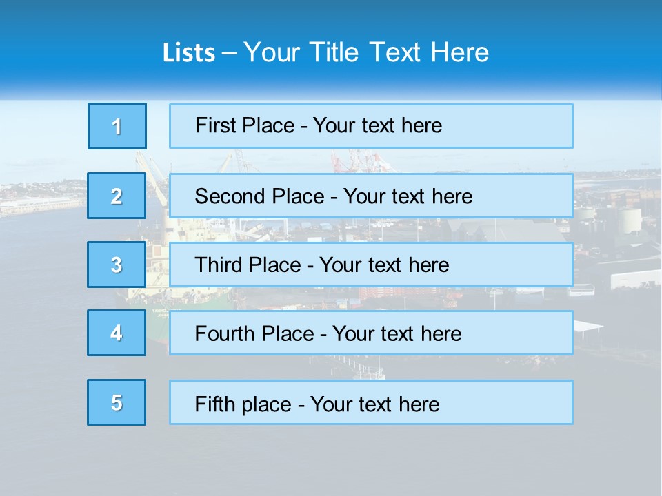 A Large Ship Is Docked In A Harbor PowerPoint Template