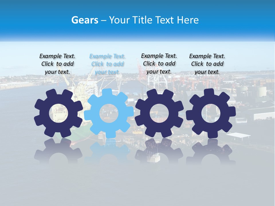 A Large Ship Is Docked In A Harbor PowerPoint Template