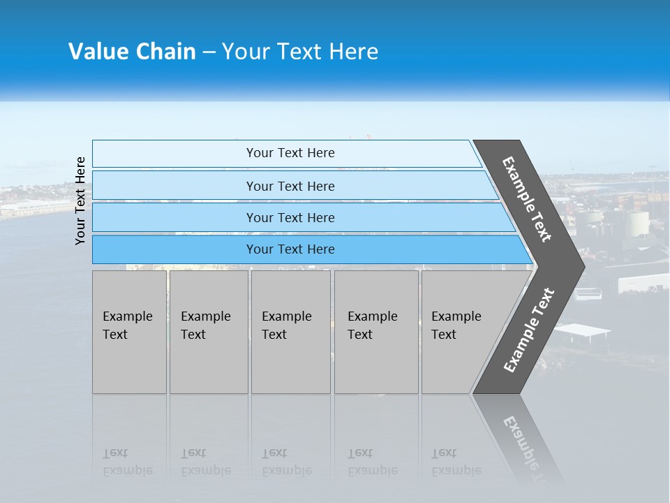 A Large Ship Is Docked In A Harbor PowerPoint Template