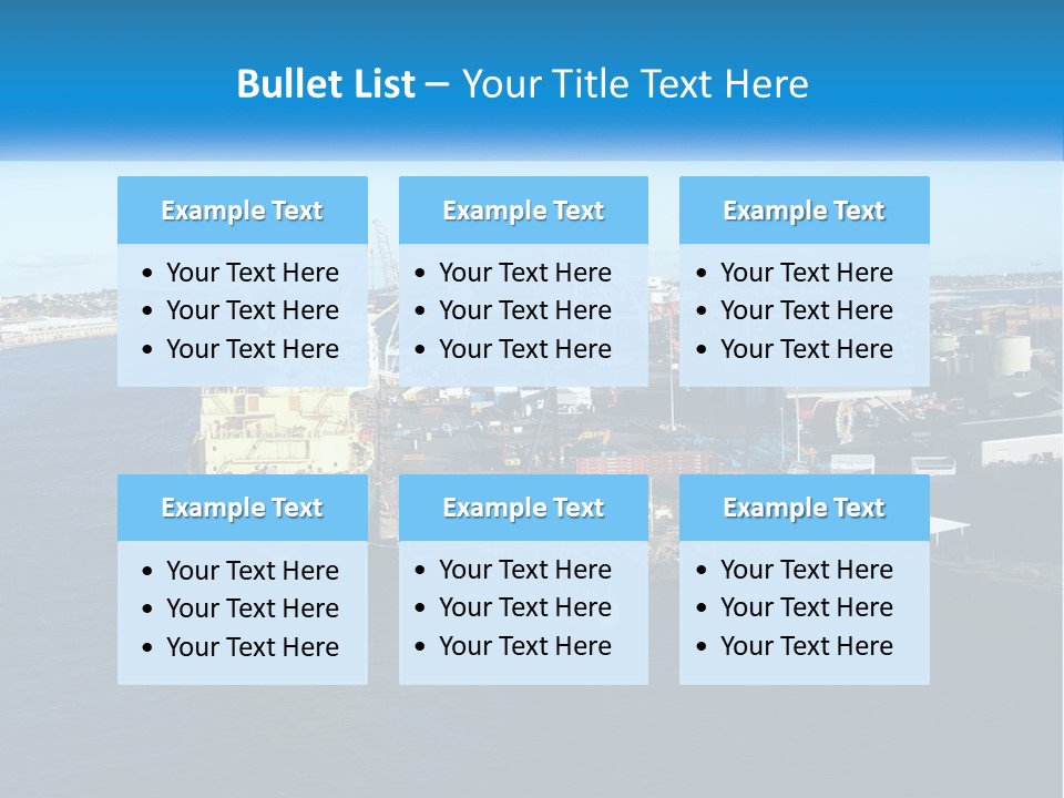 A Large Ship Is Docked In A Harbor PowerPoint Template