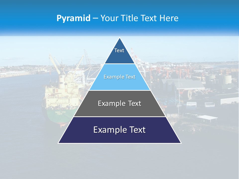 A Large Ship Is Docked In A Harbor PowerPoint Template