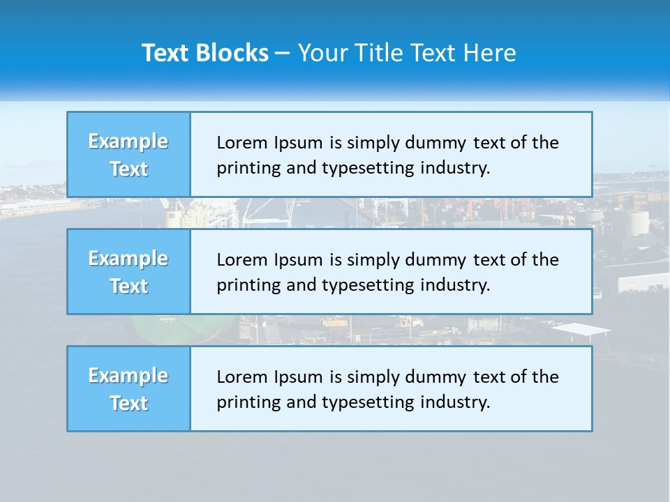 A Large Ship Is Docked In A Harbor PowerPoint Template