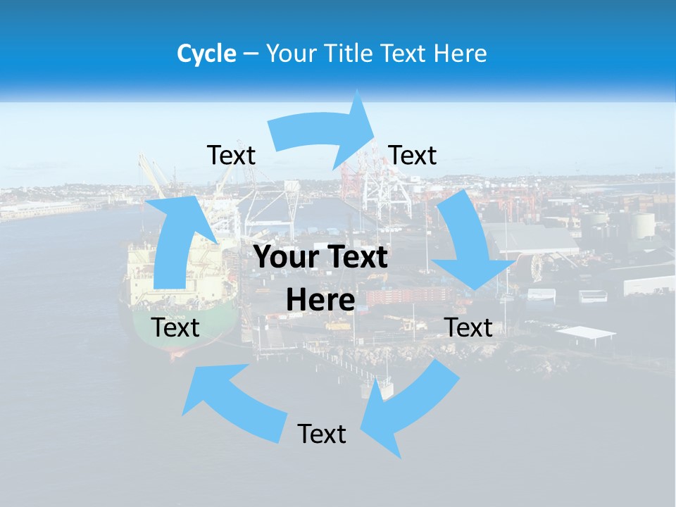 A Large Ship Is Docked In A Harbor PowerPoint Template