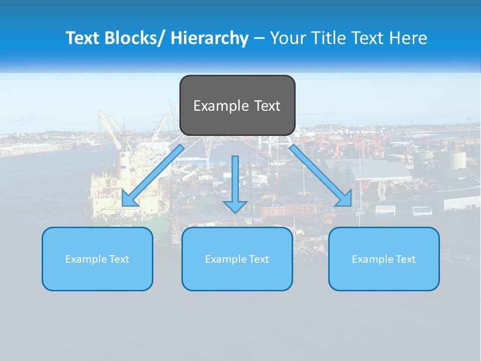 A Large Ship Is Docked In A Harbor PowerPoint Template