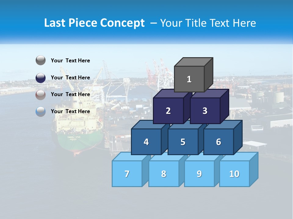 A Large Ship Is Docked In A Harbor PowerPoint Template