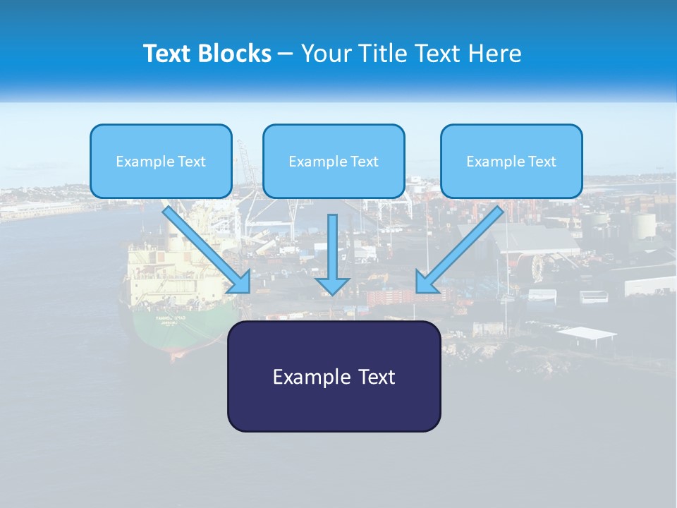 A Large Ship Is Docked In A Harbor PowerPoint Template