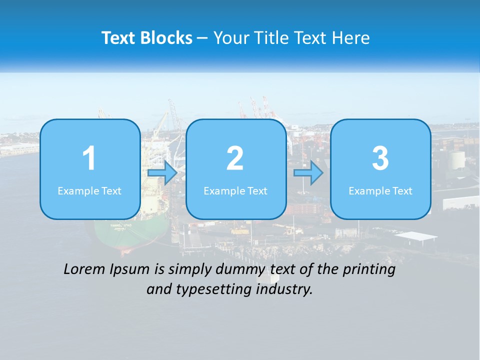 A Large Ship Is Docked In A Harbor PowerPoint Template