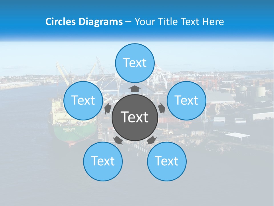 A Large Ship Is Docked In A Harbor PowerPoint Template