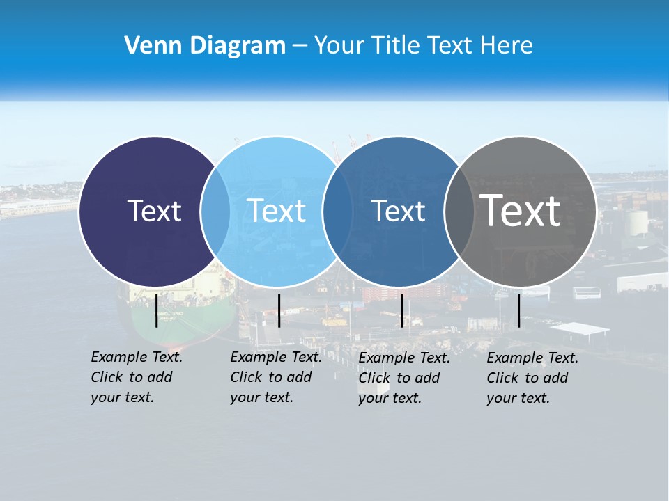 A Large Ship Is Docked In A Harbor PowerPoint Template