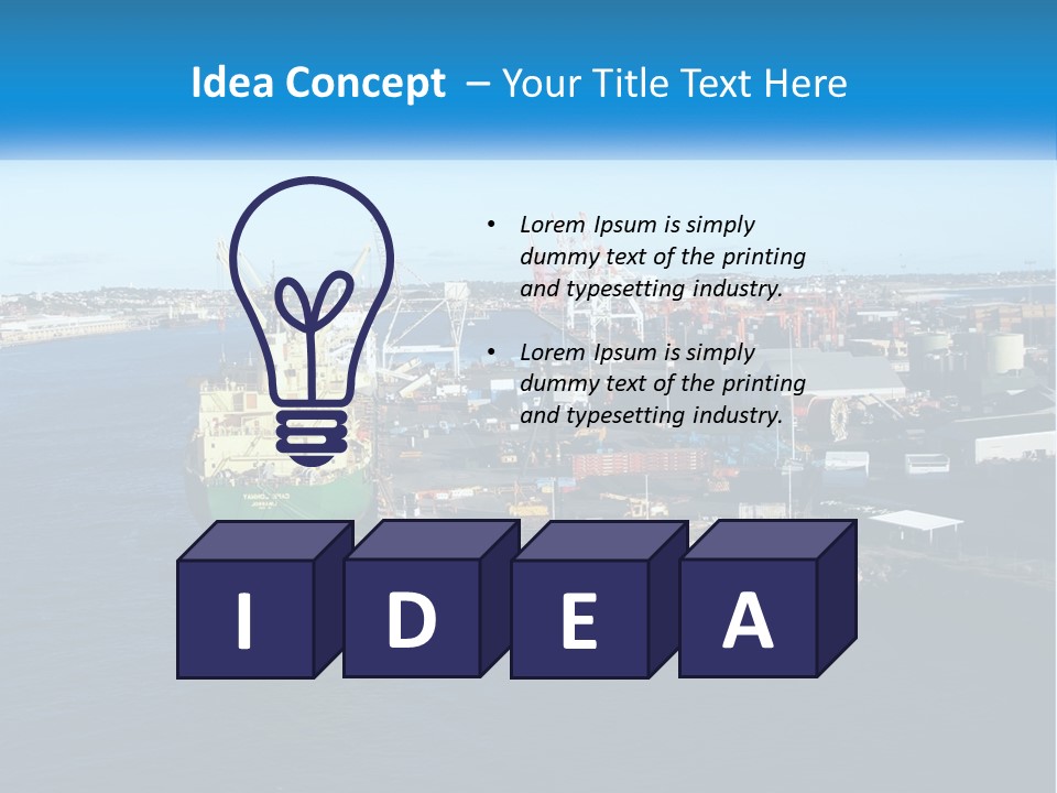 A Large Ship Is Docked In A Harbor PowerPoint Template