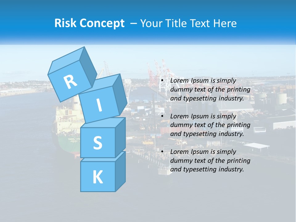 A Large Ship Is Docked In A Harbor PowerPoint Template