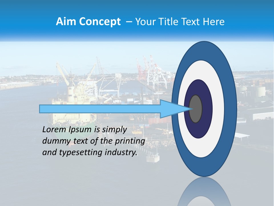 A Large Ship Is Docked In A Harbor PowerPoint Template