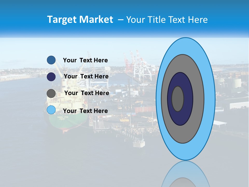 A Large Ship Is Docked In A Harbor PowerPoint Template