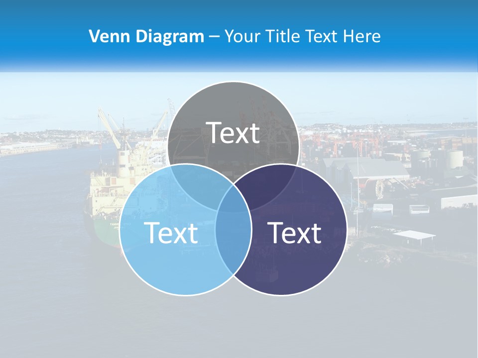 A Large Ship Is Docked In A Harbor PowerPoint Template
