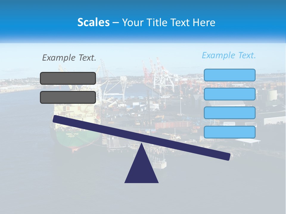 A Large Ship Is Docked In A Harbor PowerPoint Template