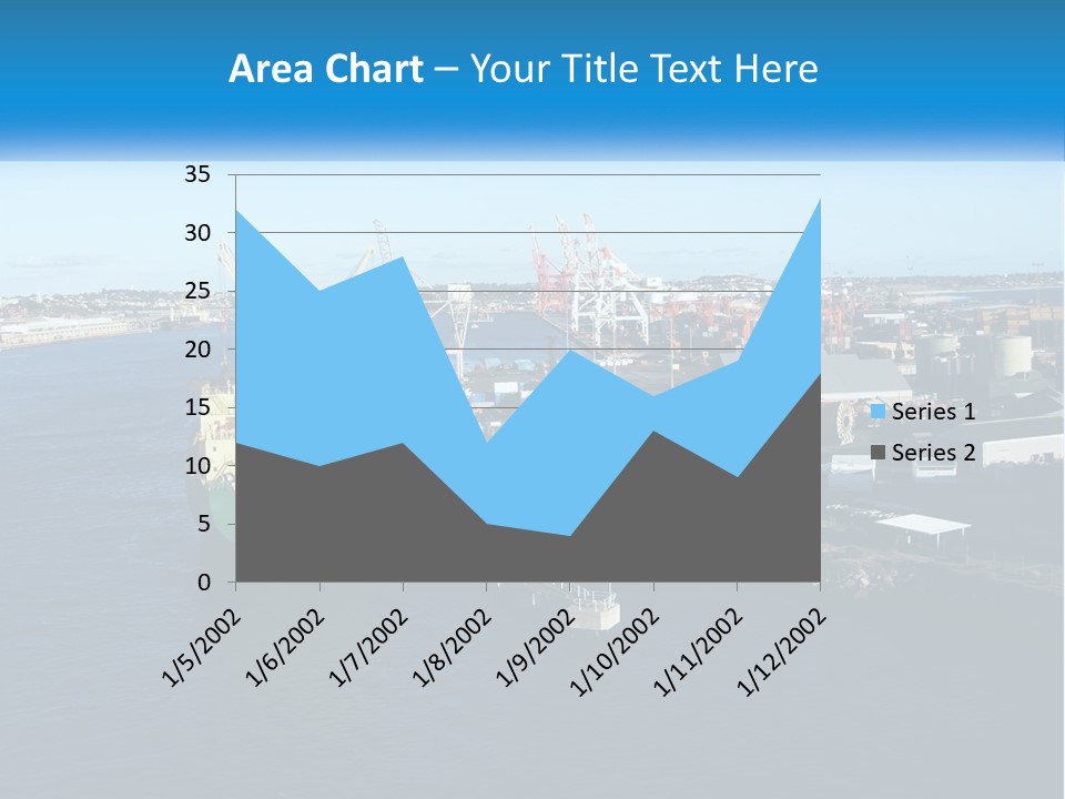 A Large Ship Is Docked In A Harbor PowerPoint Template