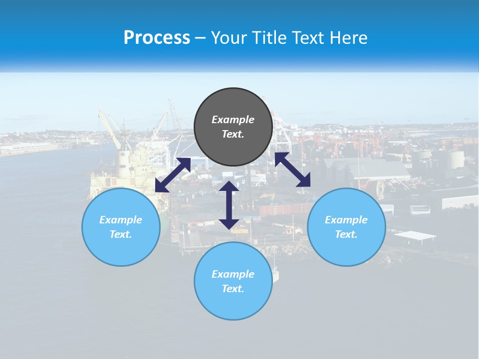 A Large Ship Is Docked In A Harbor PowerPoint Template