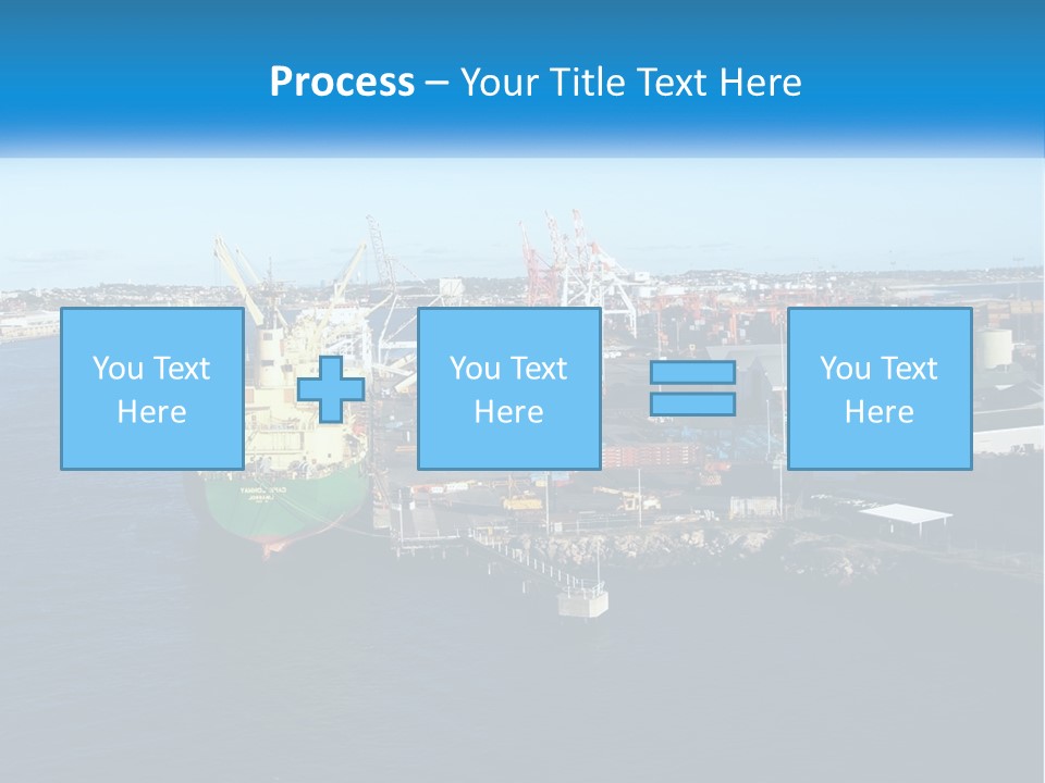 A Large Ship Is Docked In A Harbor PowerPoint Template