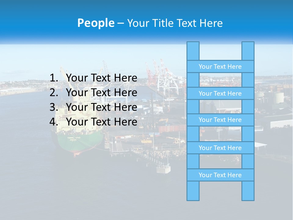 A Large Ship Is Docked In A Harbor PowerPoint Template