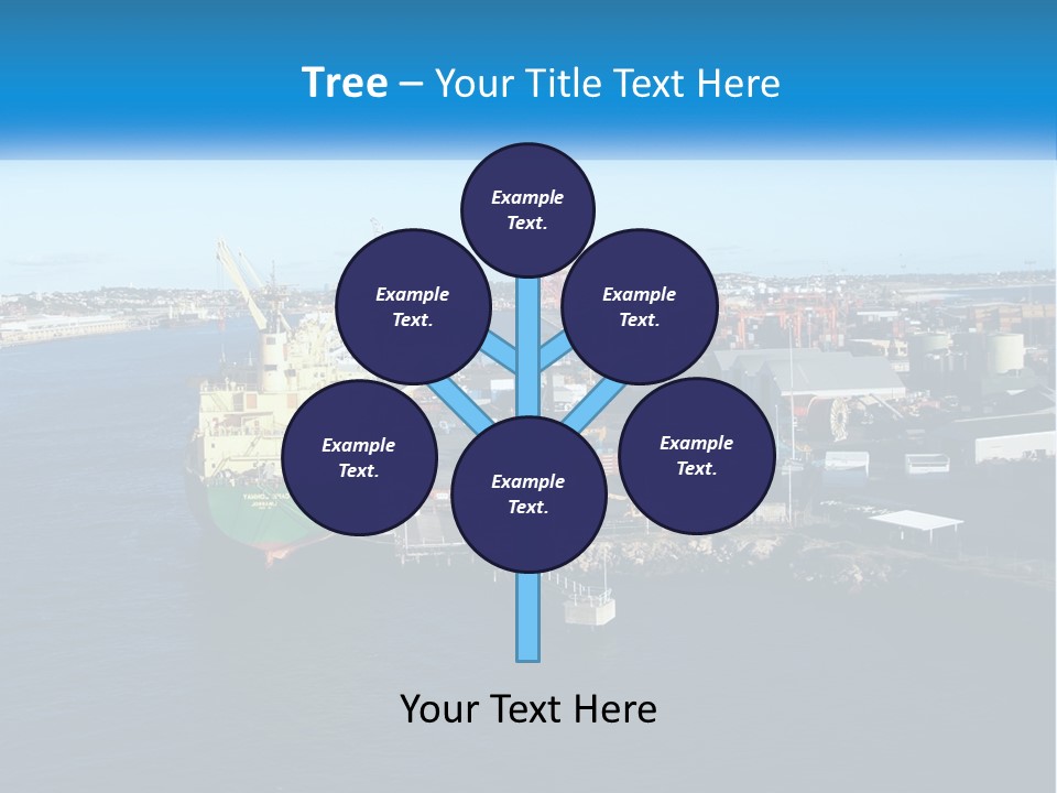 A Large Ship Is Docked In A Harbor PowerPoint Template