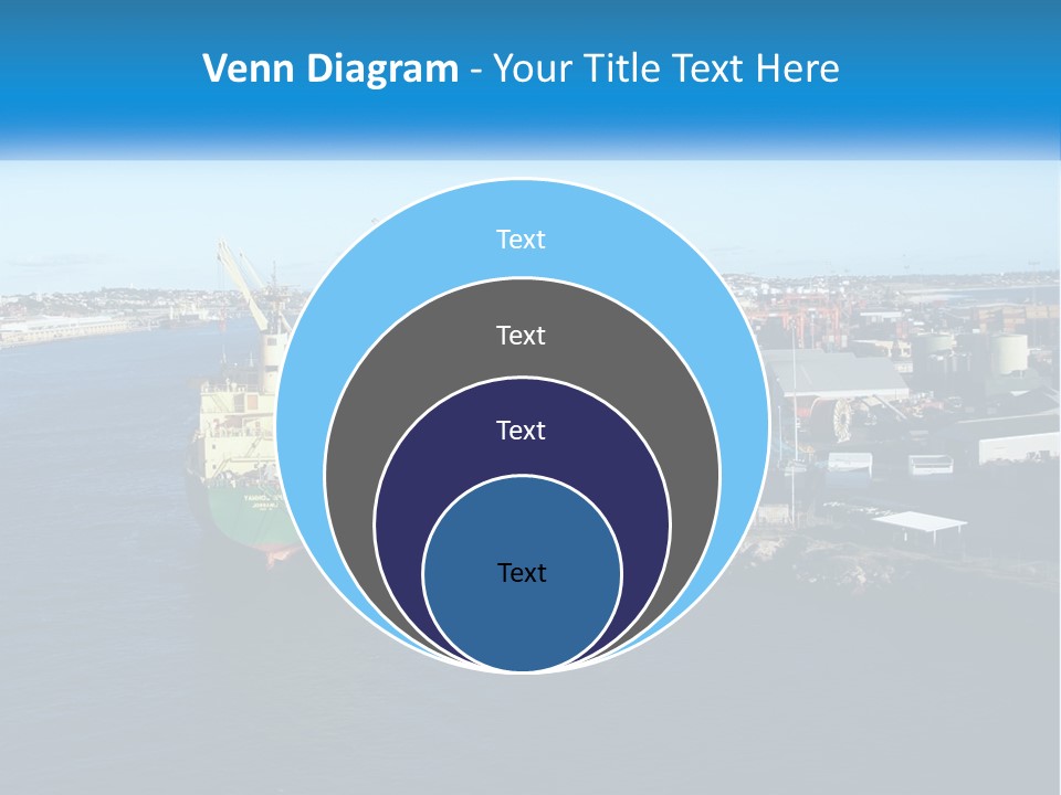 A Large Ship Is Docked In A Harbor PowerPoint Template