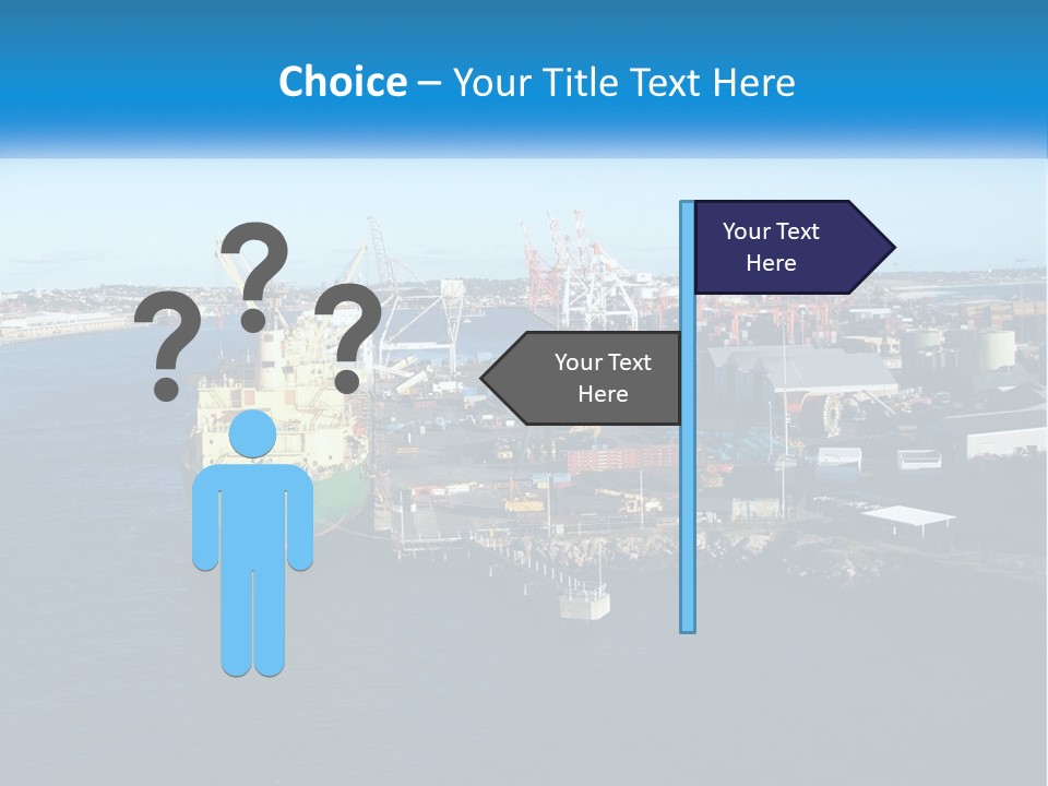 A Large Ship Is Docked In A Harbor PowerPoint Template