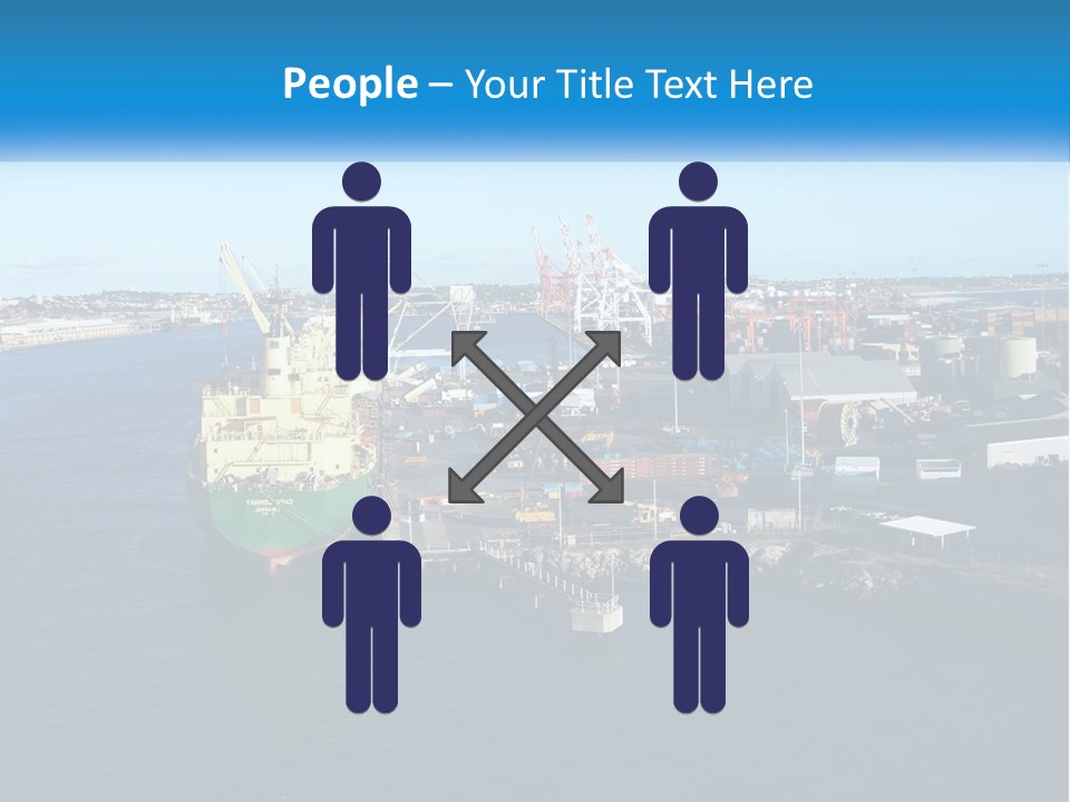 A Large Ship Is Docked In A Harbor PowerPoint Template