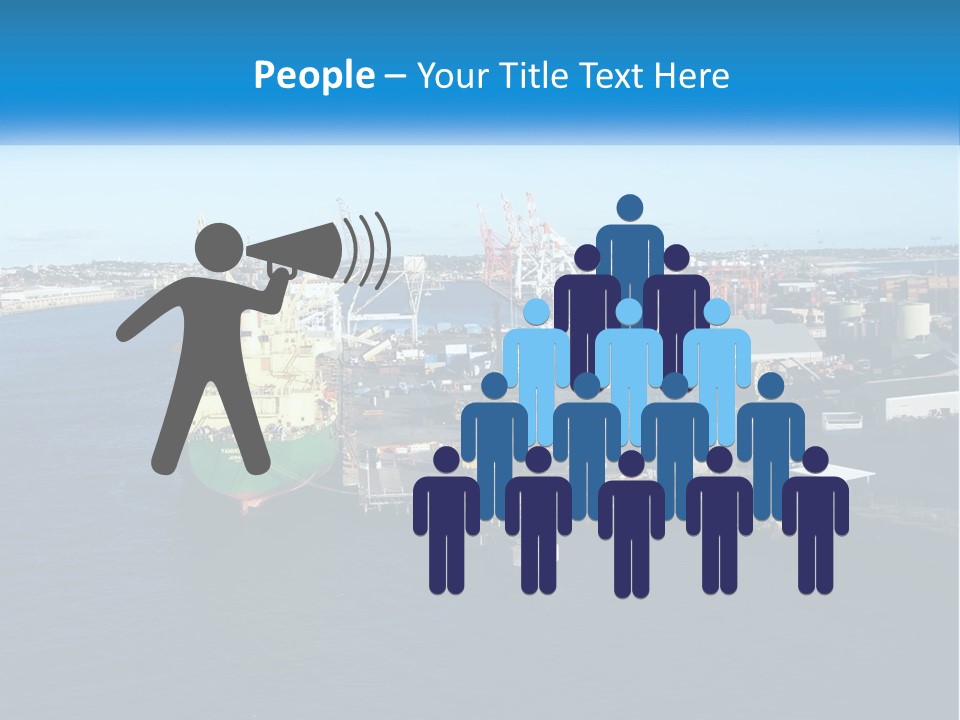 A Large Ship Is Docked In A Harbor PowerPoint Template