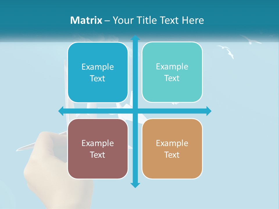 A Person Holding A Paper Airplane In Front Of A Blue Sky PowerPoint Template