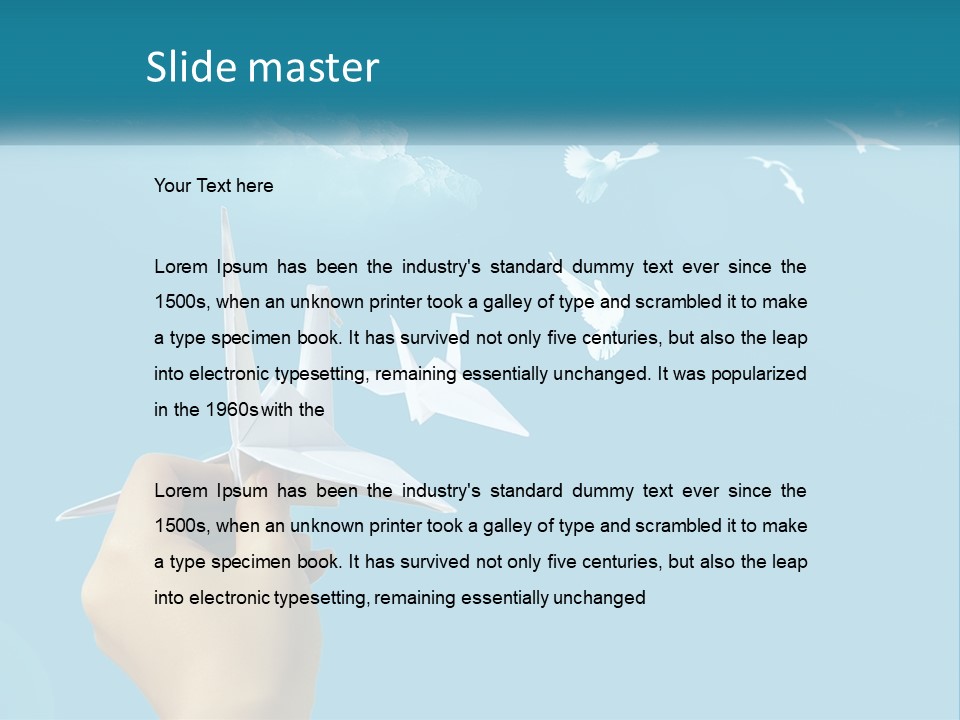 A Person Holding A Paper Airplane In Front Of A Blue Sky PowerPoint Template