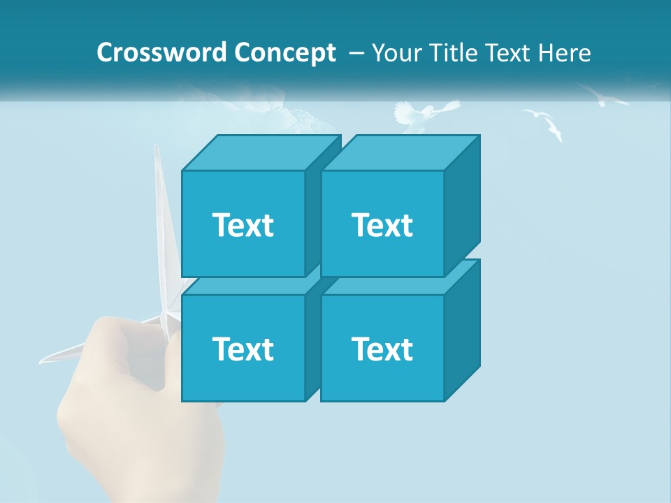 A Person Holding A Paper Airplane In Front Of A Blue Sky PowerPoint Template