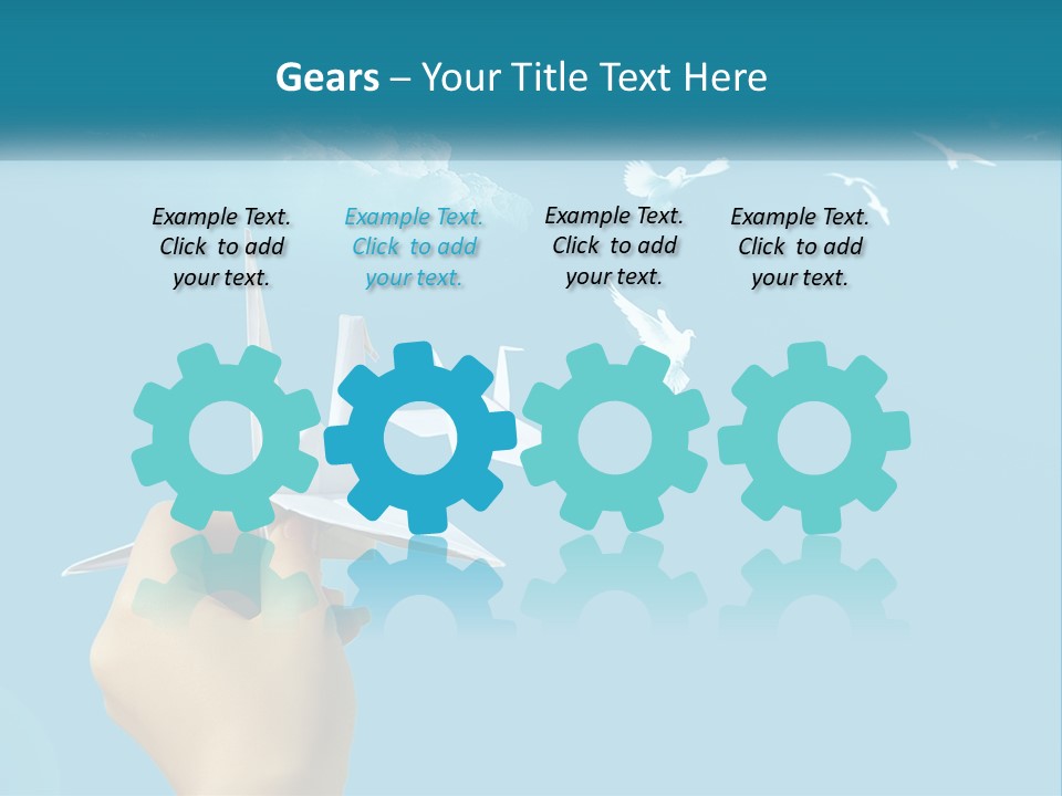 A Person Holding A Paper Airplane In Front Of A Blue Sky PowerPoint Template