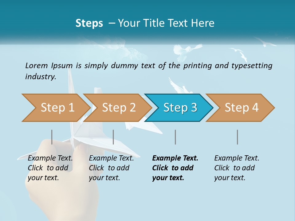 A Person Holding A Paper Airplane In Front Of A Blue Sky PowerPoint Template