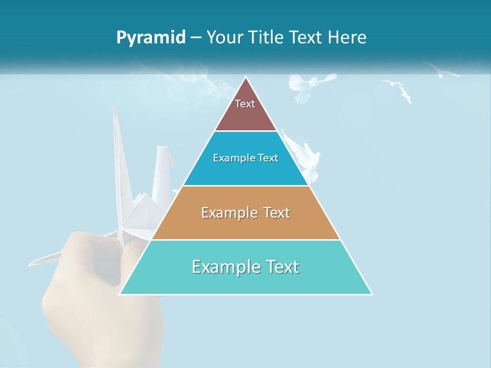 A Person Holding A Paper Airplane In Front Of A Blue Sky PowerPoint Template