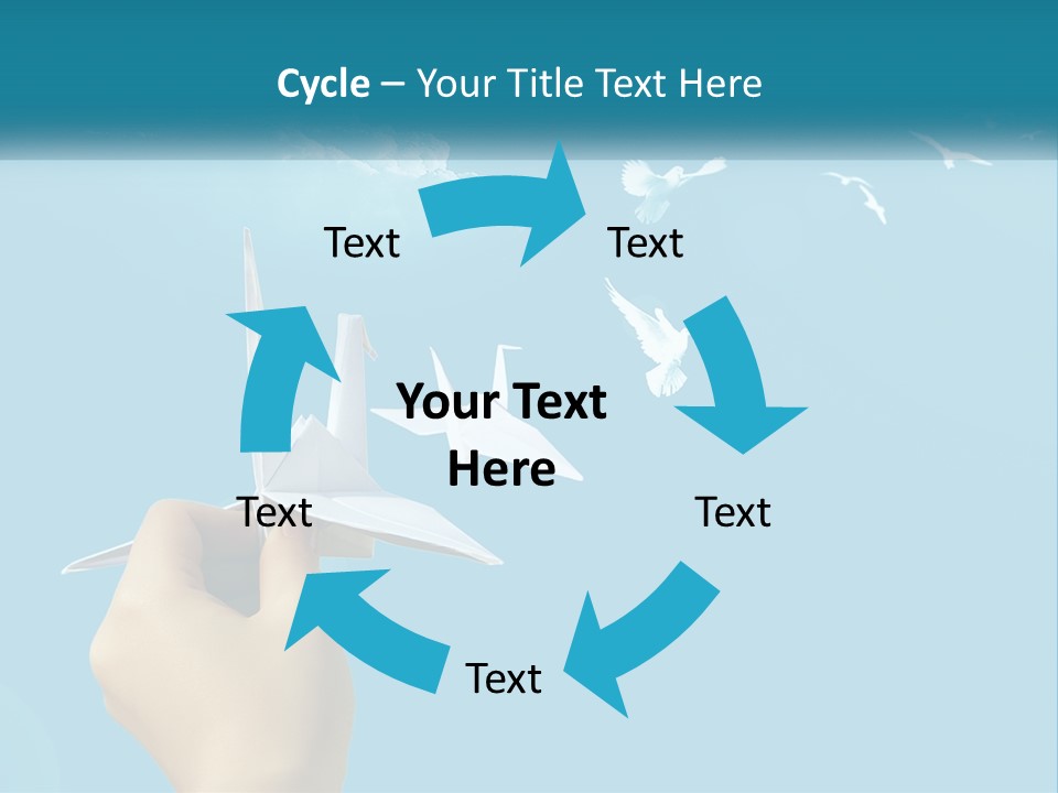 A Person Holding A Paper Airplane In Front Of A Blue Sky PowerPoint Template