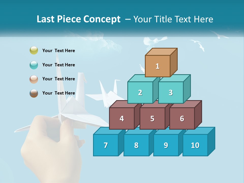 A Person Holding A Paper Airplane In Front Of A Blue Sky PowerPoint Template