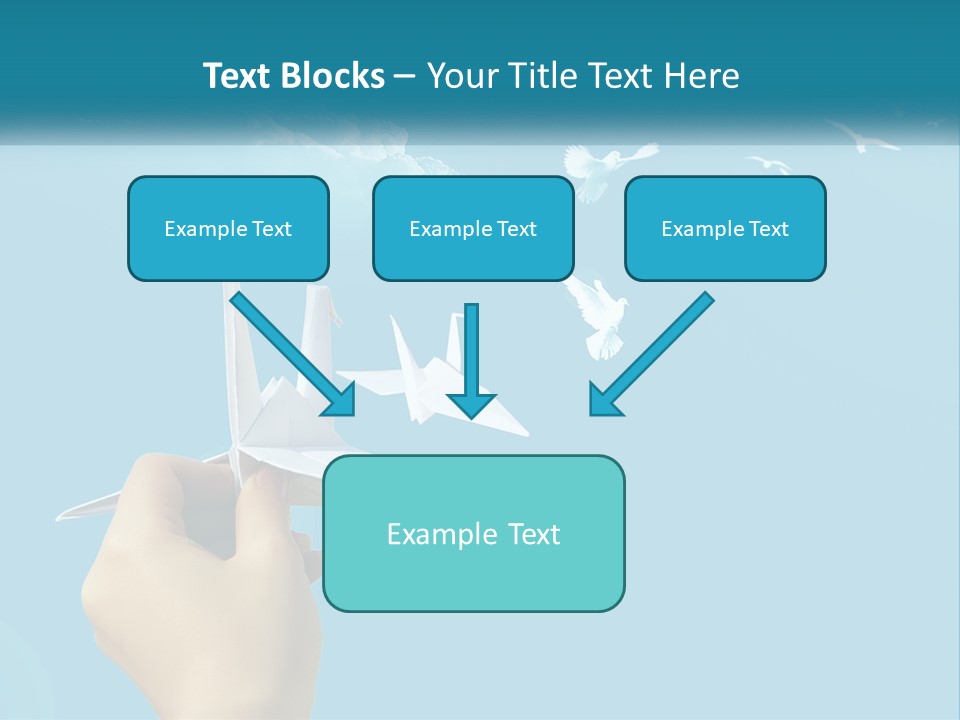 A Person Holding A Paper Airplane In Front Of A Blue Sky PowerPoint Template
