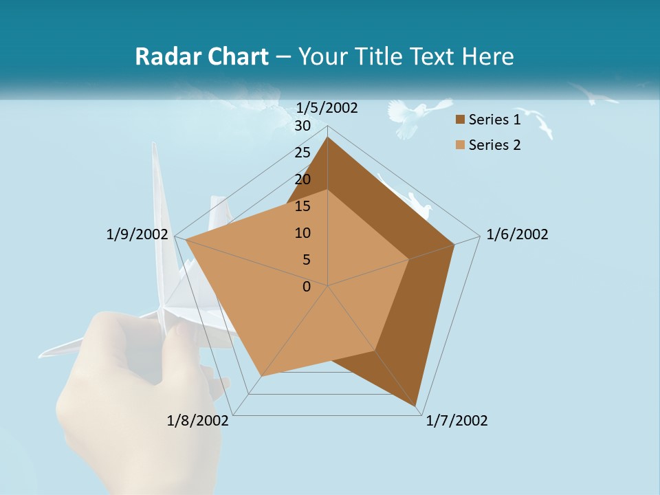 A Person Holding A Paper Airplane In Front Of A Blue Sky PowerPoint Template