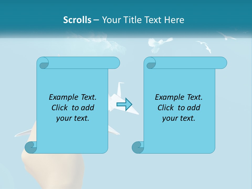 A Person Holding A Paper Airplane In Front Of A Blue Sky PowerPoint Template