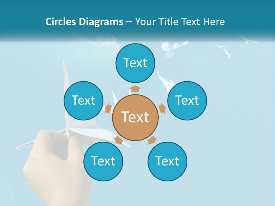 A Person Holding A Paper Airplane In Front Of A Blue Sky PowerPoint Template