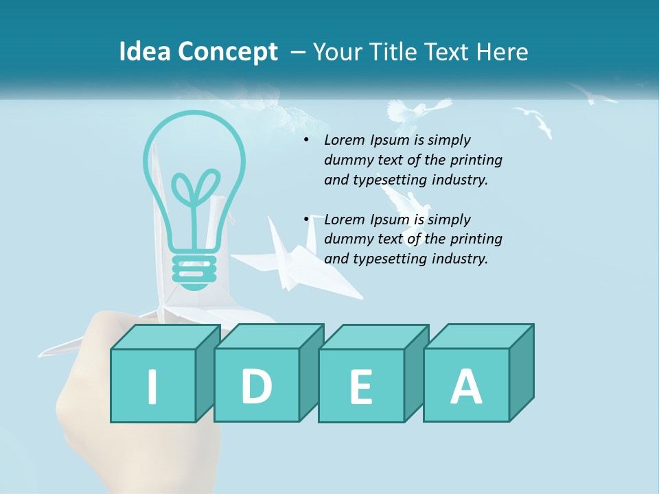 A Person Holding A Paper Airplane In Front Of A Blue Sky PowerPoint Template