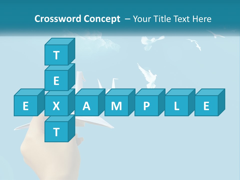 A Person Holding A Paper Airplane In Front Of A Blue Sky PowerPoint Template