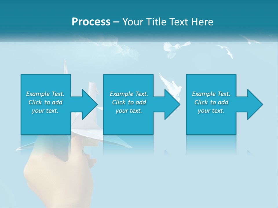 A Person Holding A Paper Airplane In Front Of A Blue Sky PowerPoint Template