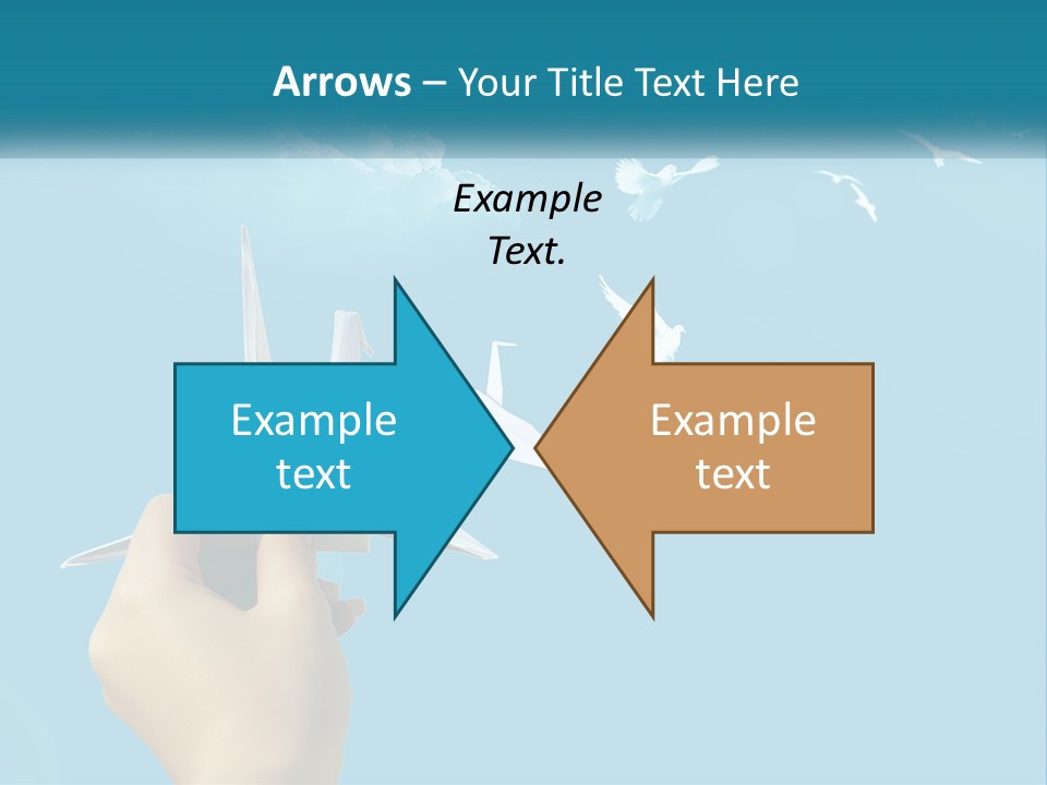 A Person Holding A Paper Airplane In Front Of A Blue Sky PowerPoint Template