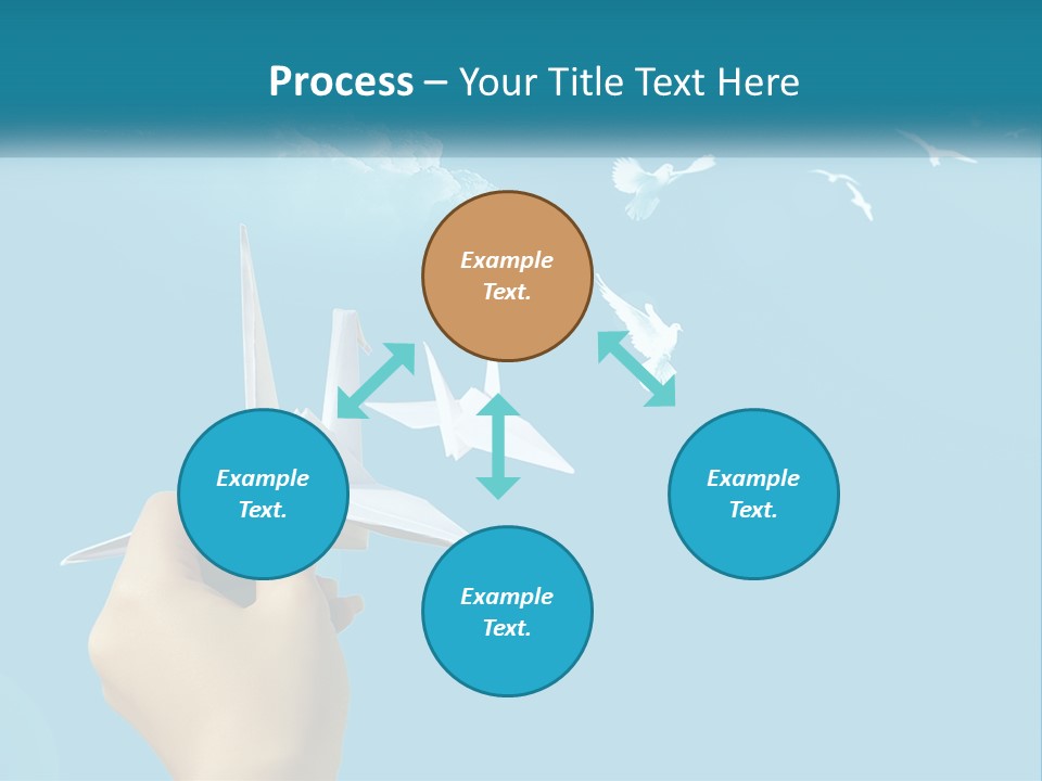 A Person Holding A Paper Airplane In Front Of A Blue Sky PowerPoint Template