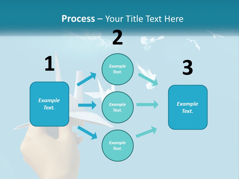 A Person Holding A Paper Airplane In Front Of A Blue Sky PowerPoint Template